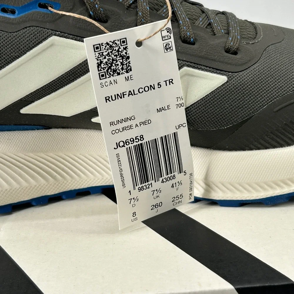 Adidas Runfalcon 5 TR Mens Size 8 Olive Green Blue JQ6958 Trail Running NEW
